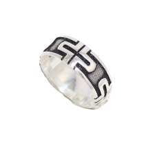 Mens Band Ring Silver Sterling 925 Unisex Jewelry Handmade Hand Engraved D881